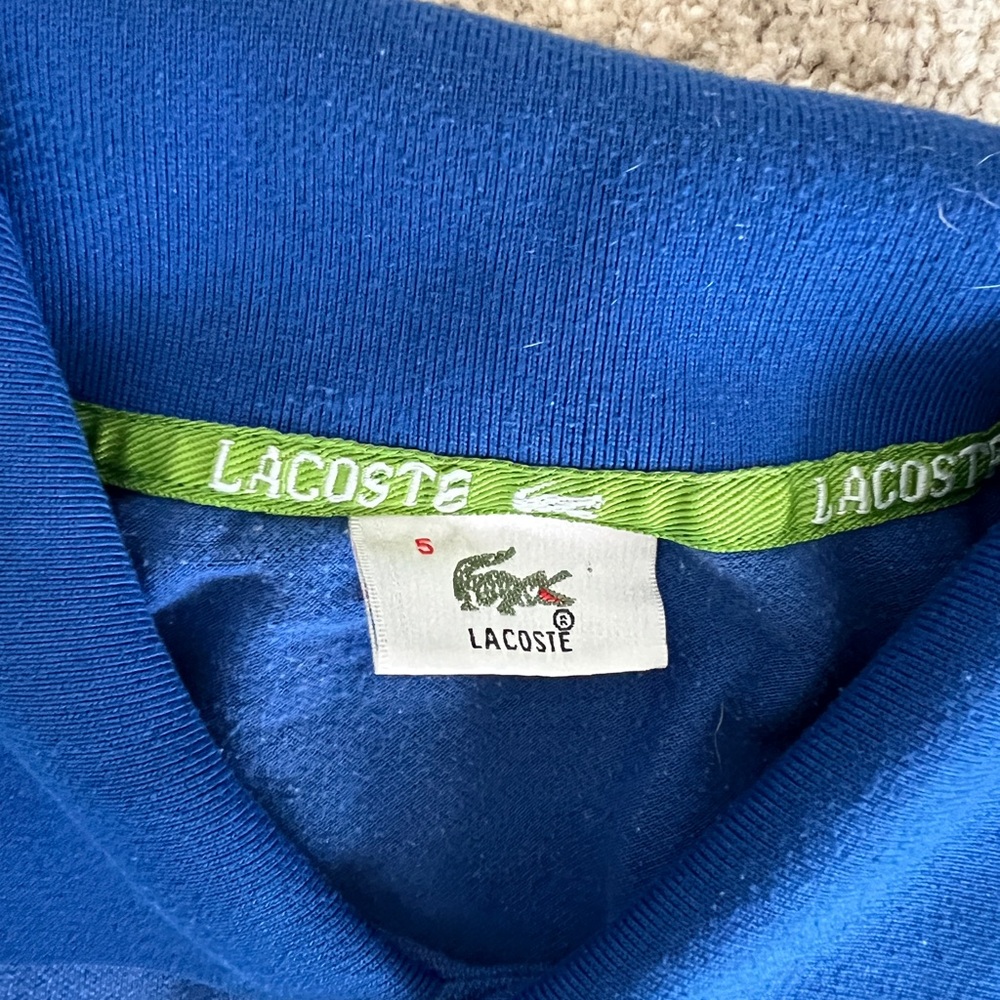 Lacoste Men’s Polo Shirt - Baby Blue, Blue, and Green Striped Bundle - Picture 3 of 4